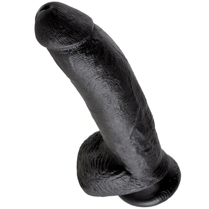King Cock - 9 Pene Realistico Negro 22.9 Cm