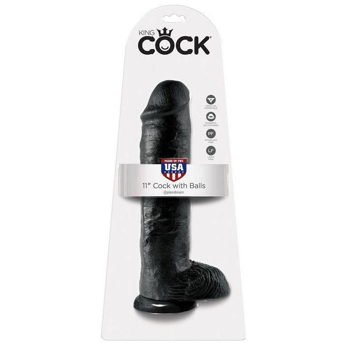 King Cock - Pene Realistico Negro 28 Cm