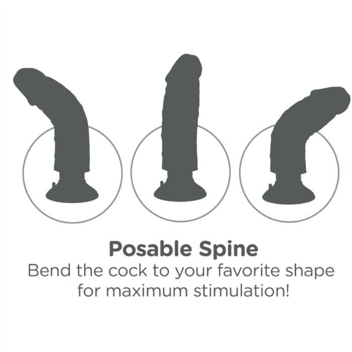 King Cock - Dildo Vibrador Marrón 17.78 Cm