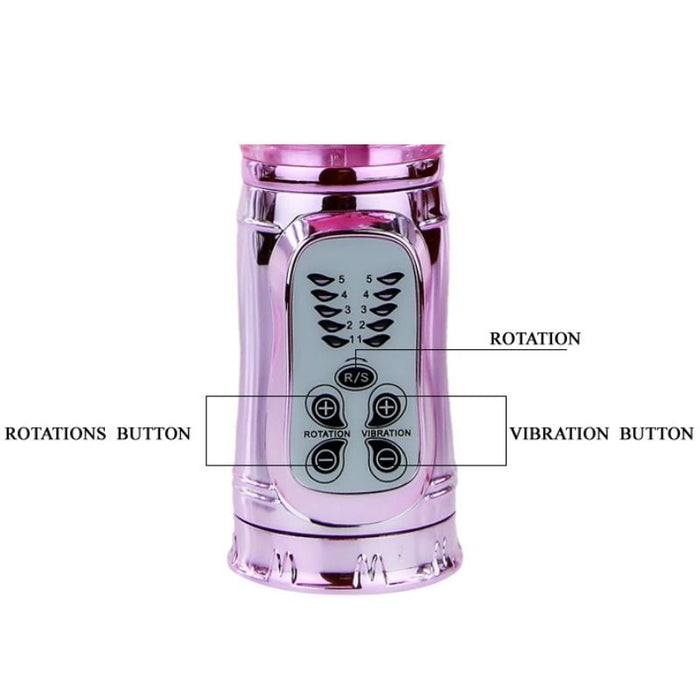 Baile - Vibrador Recargable Con Rotacion Y Estimulador Throbbing Butterf