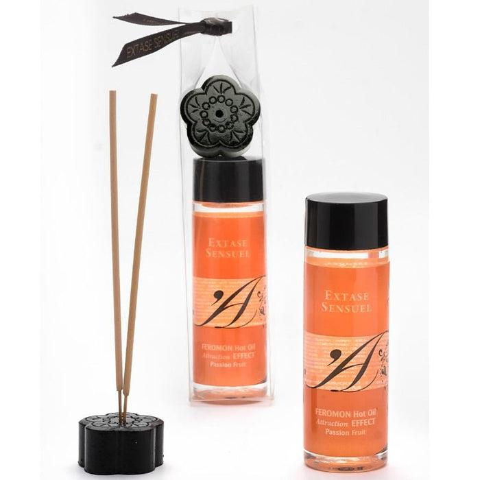 Extase Sensual - Aceite Masaje Efecto Calor Con Feromonas Fruta De La Pasion 100 Ml
