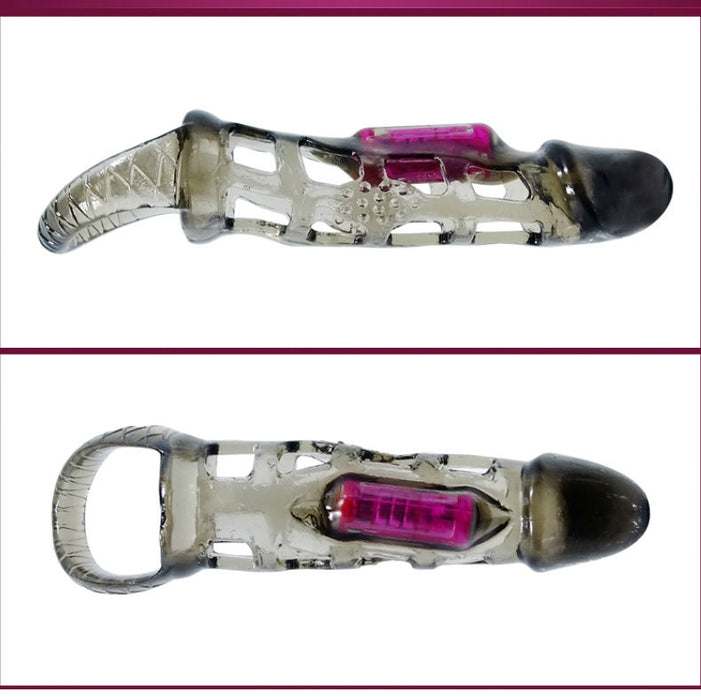Baile Funda Extensora Pene Con Vibracion Y Strap 13.5 Cm