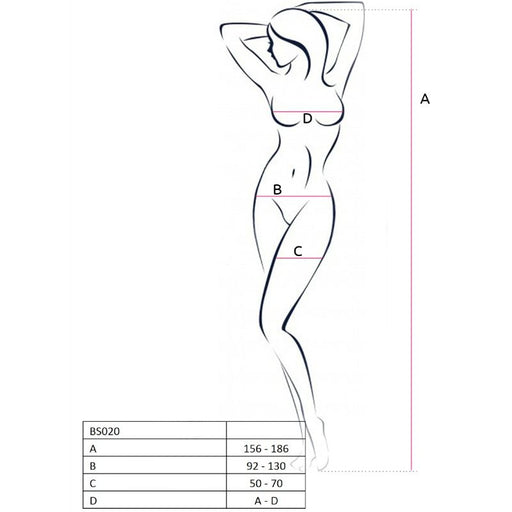 Passion - Woman Bs020 Bodystocking Negro Talla Única