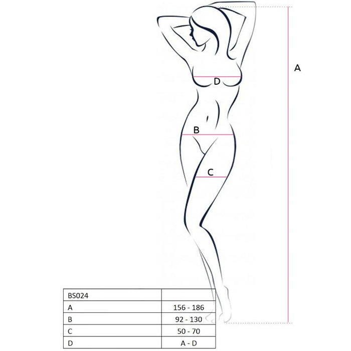 Passion - Woman Bs024 Bodystocking Negro Talla Unica