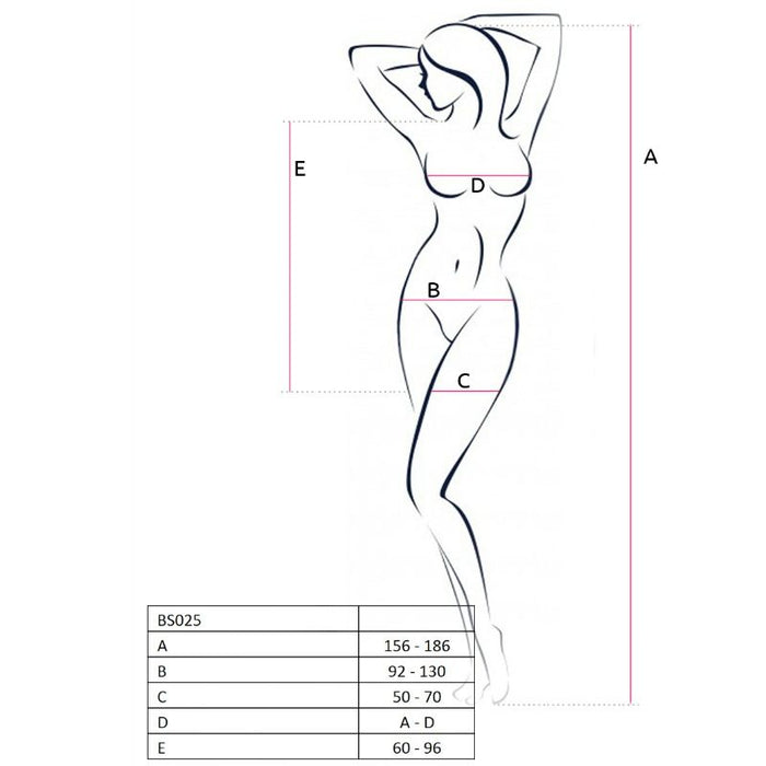 Passion - Woman Bs025 Bodystocking Estilo Vestido Negro Talla Unica