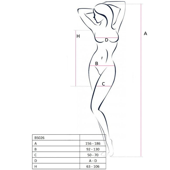 Passion - Woman Bs026 Bodystocking Estilo Vestido Blanco Talla Única