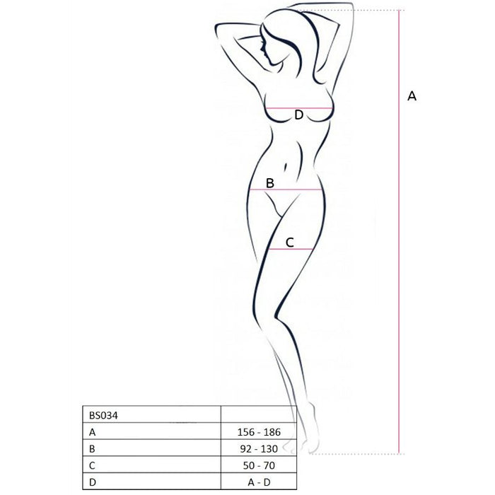 Passion - Woman Bs034 Bodystocking Negro Talla Unica