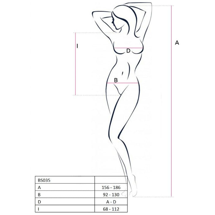 Passion Woman Bs035 Bodystocking Blanco Talla Unica