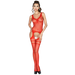 Passion - Woman Bs038 Bodystocking Rojo Talla Única