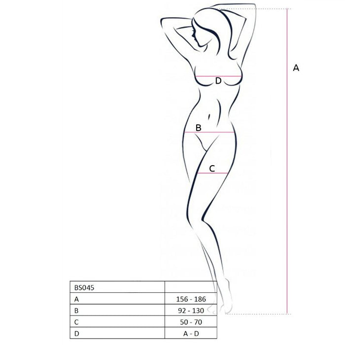 Passion - Woman Bs045 Bodystocking Negro Talla Única