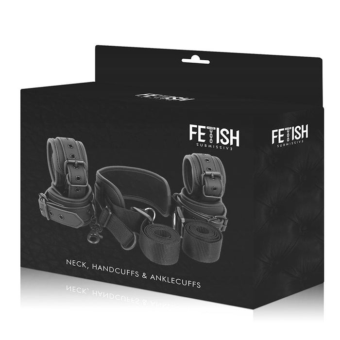 Fetish Submissive - Posición Master Con 4 Esposas Con Forro De Nopreno