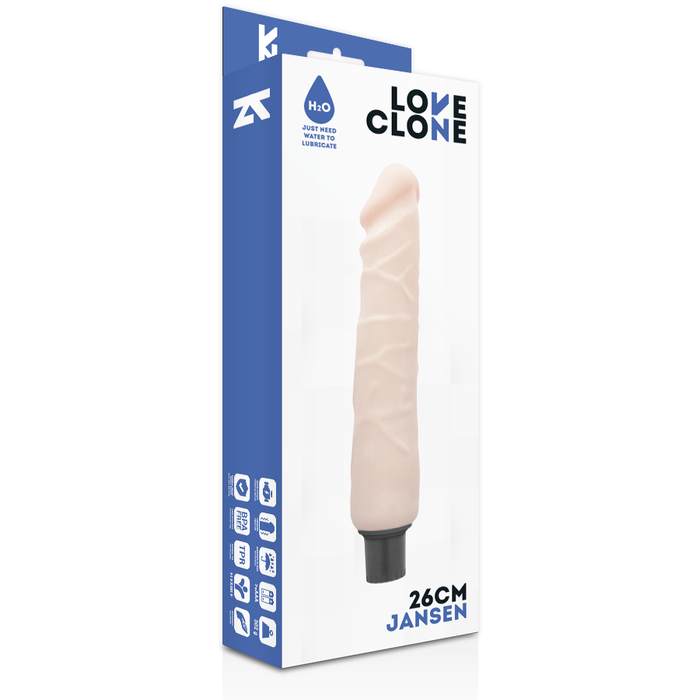 Loveclone - Jansen Vibrador Realístico Self Lubrication 26 Cm -o- 4.2 Cm