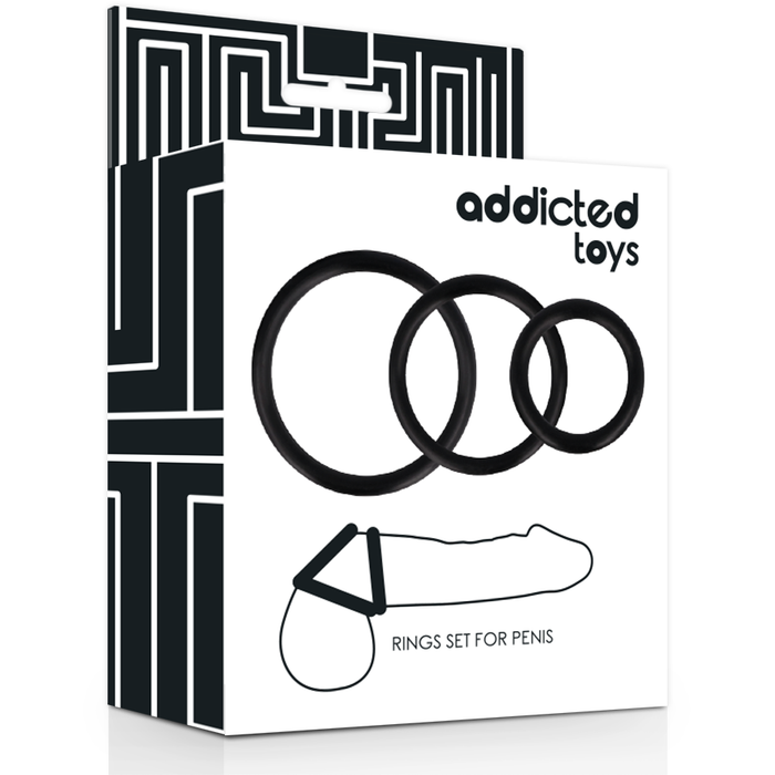 Addicted Toys - Set Anillos Pene Negro
