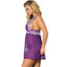 Subblime - Babydoll Blanco Encaje Floral Morado S/m