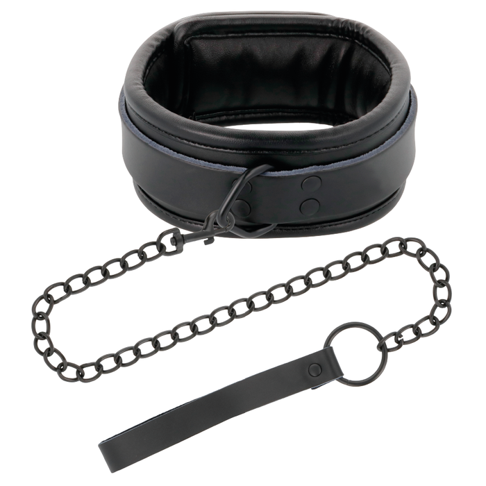 Darkness - Esposas Y Collar De Cuero Negro