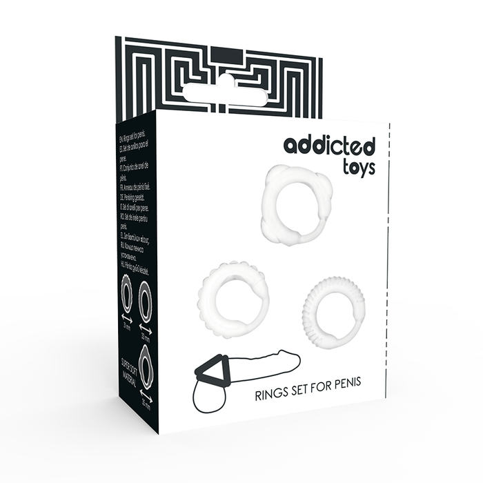 Addicted Toys - Set 3 Anillos Pene Clear