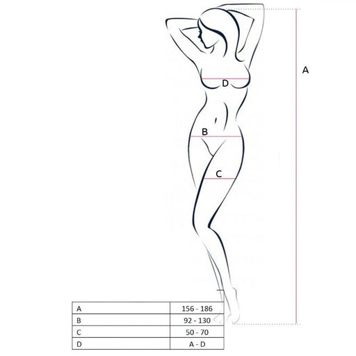 Passion - Woman Bs055 Bodystocking Blanco Talla Única
