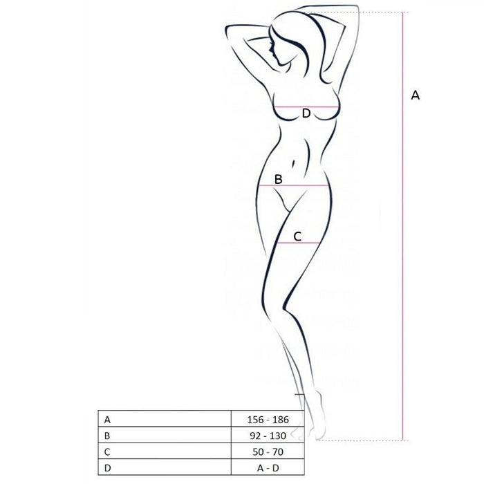 Passion - Woman Bs050 Bodystocking Negro Talla Unica