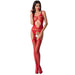 Passion - Woman Bs057 Bodystocking Rojo Talla Única