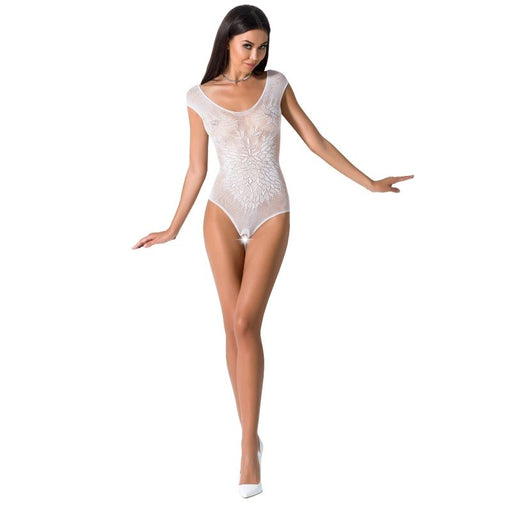 Passion - Woman Bs064 Bodystocking Blanco Talla Única