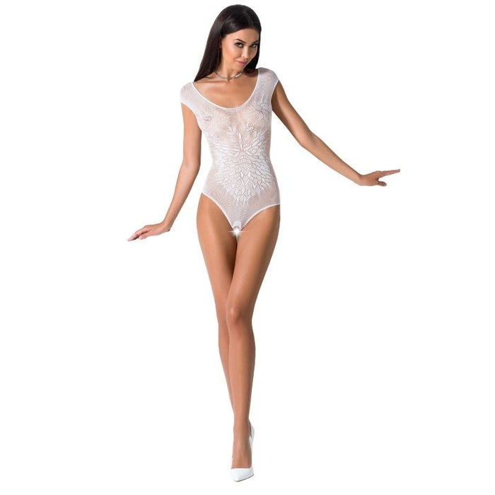 Passion - Woman Bs064 Bodystocking Blanco Talla Única