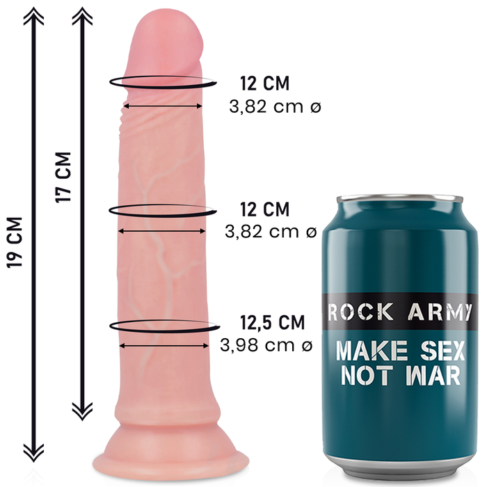 Rockarmy - Avenger Dildo Realístico Liquid Silicone 19 Cm -o- 3.98 Cm
