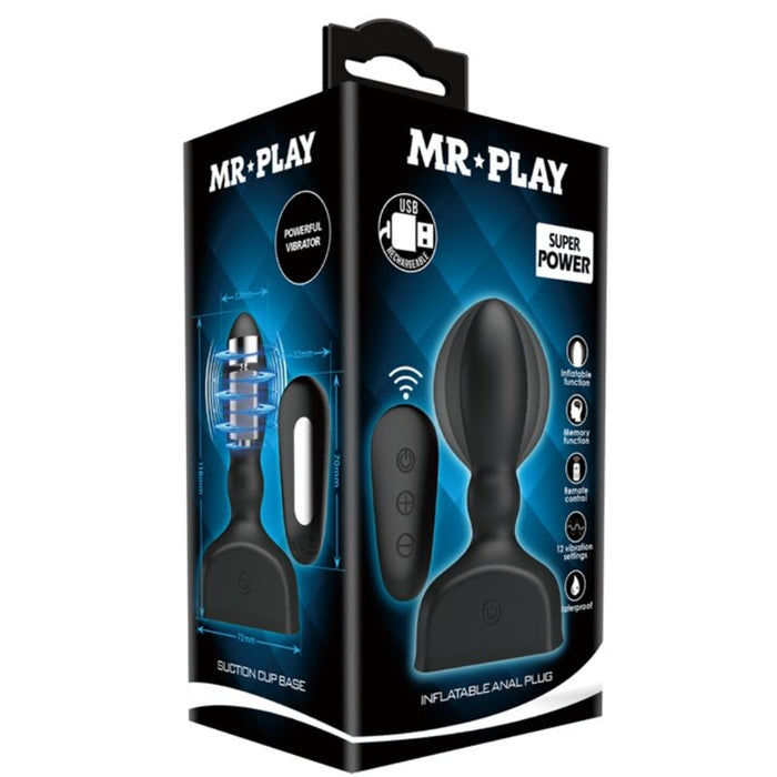 Mr Play - Plug Anal Hinchable Negro Control Remoto