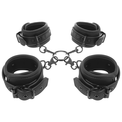 Fetish Submissive - Set Esposas Manos Y Tobillos Con Forro De Neopreno