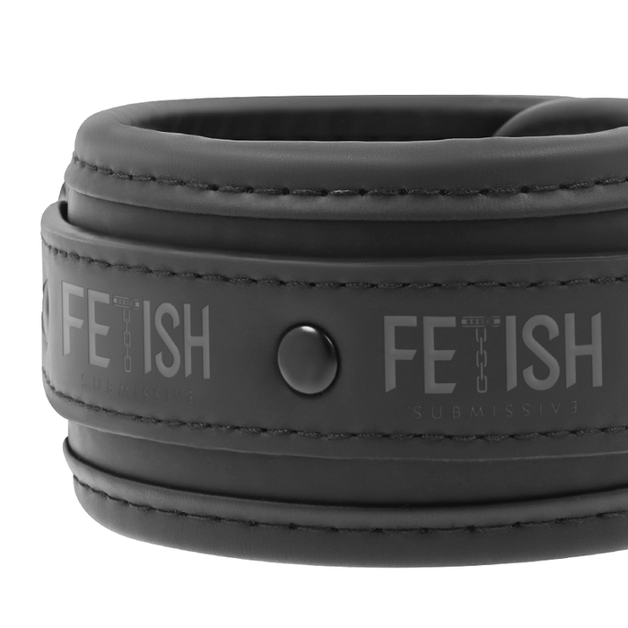 Fetish Submissive - Collar Y Esposas Cuero Vegano Con Forro De Nopreno