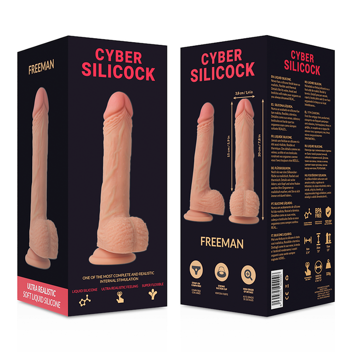 Cyber Silicock - Freeman Realistico Silicona Liquida 20 Cm -O- 3.8 Cm