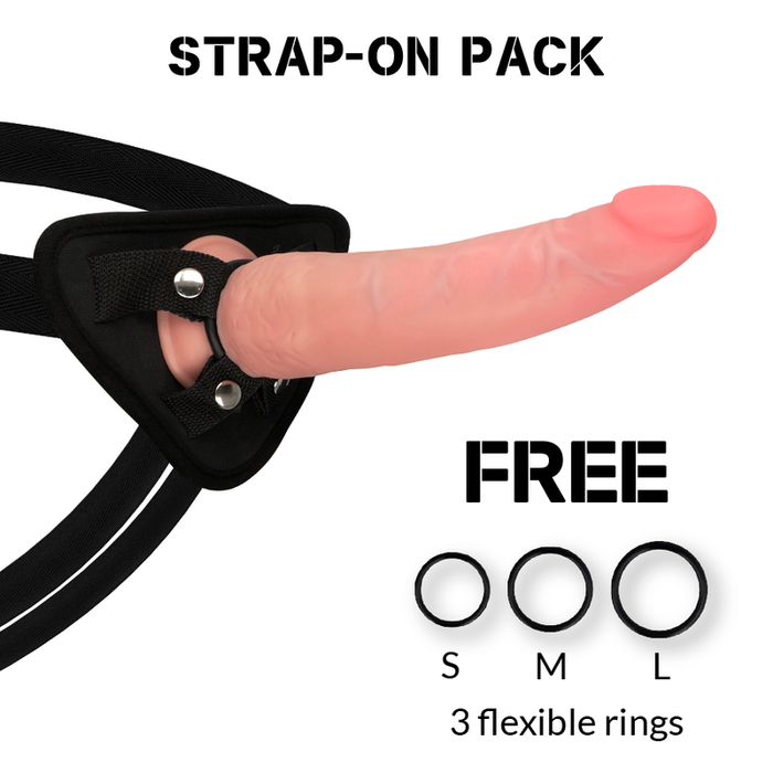 Rockarmy - Arnés + Dual Density Crusader Dildo Realista 21.5 Cm -o- 4.46 Cm