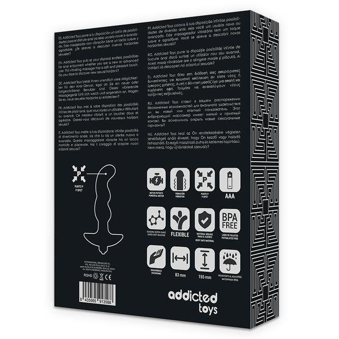 Addicted Toys - Masajeador Anal Con Vibración Negro Modelo 2