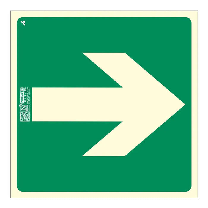 Implaser Ev326n Señal Flecha Evacuación 21x21cm