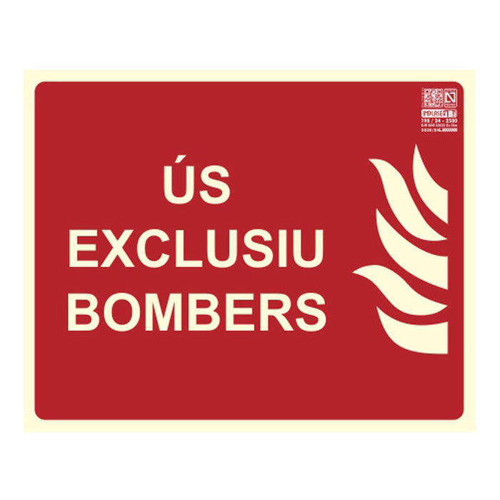 Implaser Ex218n-Cat Senyal Us Exclusiu Bombers En Català 25x20cm