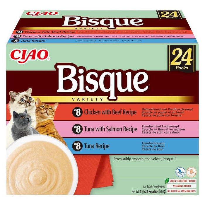 Inaba Cat Ciao Bisque Tuna,Beef,Chick 24x40g