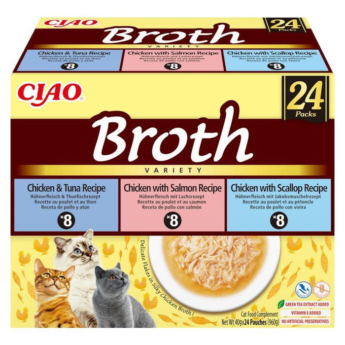 Inaba Cat Ciao Broth Chicken,Fishsca Llop 24x40g