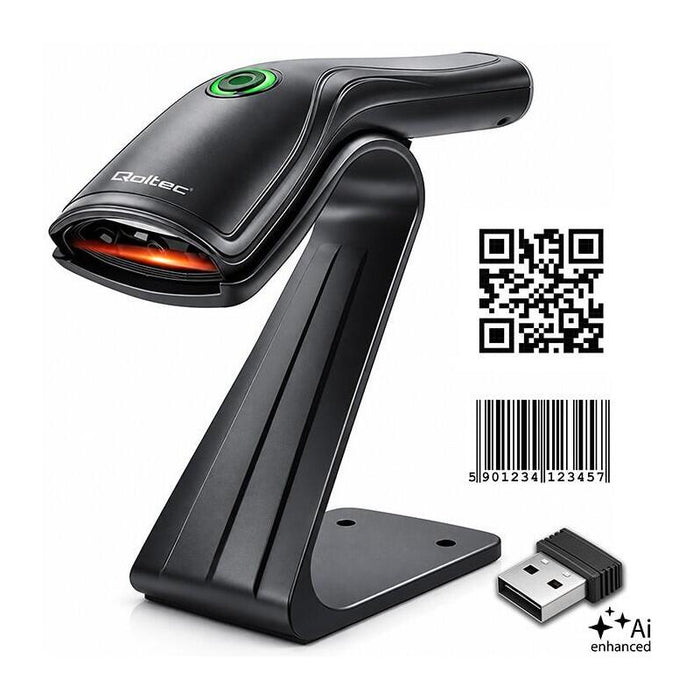 Inalámbrico Lector De Códigos De Barras 1d 2d + Soporte Para Skaner Qr Ean Usb