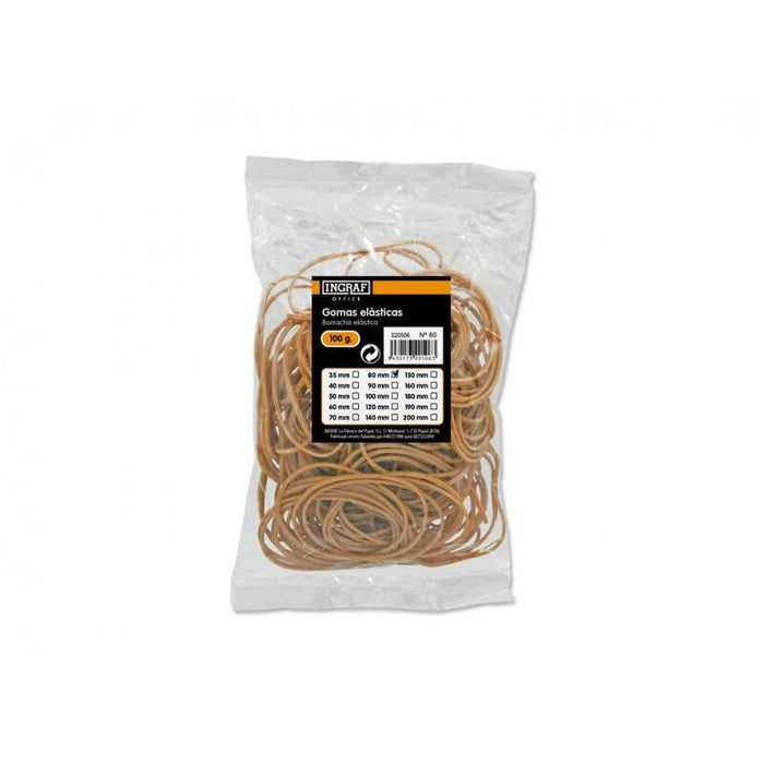 Ingraf Gomas Elasticas Alta Calidad - 70% Caucho - Gran Resistencia Y Elasticidad - Marrón