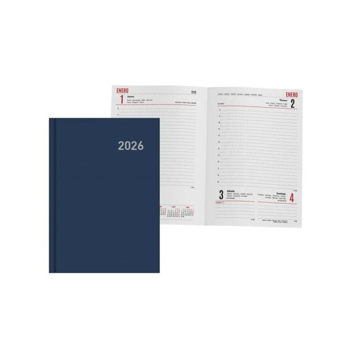 Ingraf Paris Agenda Anual - Dia Pagina - Viernes, Sabado Y Domingo Misma Pagina - Tamaã±O 15x21cm - Azul