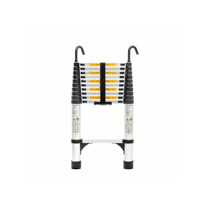 Innovagoods Ladescop32 Escalera Telescopica Hasta 3.2m - Bloqueo De Seguridad - Soporta Hasta 150kg - 2 Ganchos