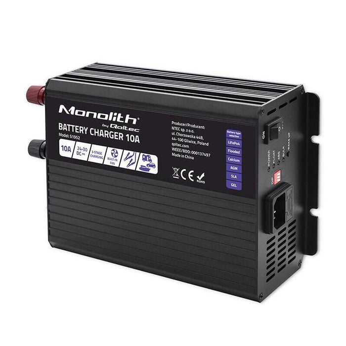 Inteligentna Ladowarka Monolith Do Akumulatorów Lifepo4 Agm Gel Sla 10a 24v