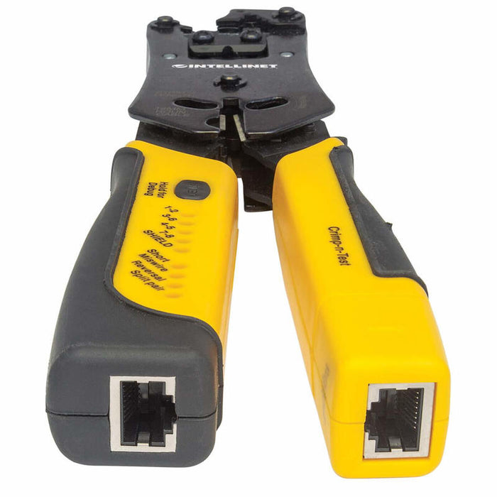 Intellinet Kit Crimpadora & Tester 780124 Rj-11/Rj-12/Rj-22/Rj-45 Negro/Amarillo