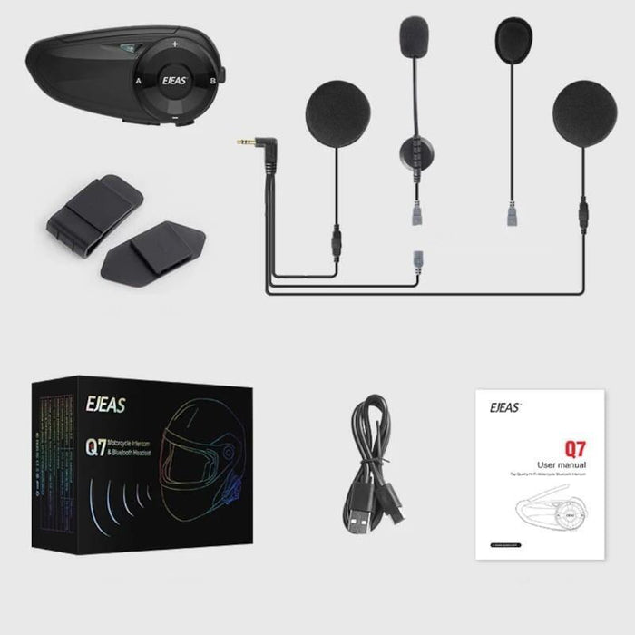 Intercomunicador Para Moto Ejeas Q7 Inalámbricos Bluetooth 5.0 Ip65
