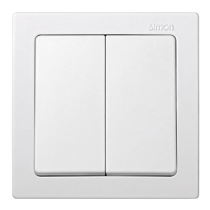 Interruptor Doble, Superficie, 10ax 250v~, Ip20, Serie Simon73 Loft, Blanco, Retractilado