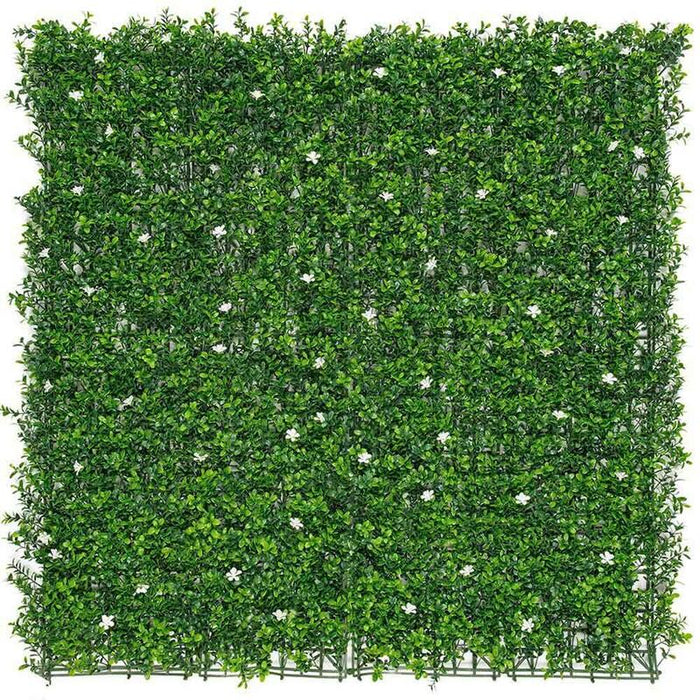 Jardín Vertical Color Verde Con Flores De Jazmín 50 X 50 Cm, 4 Uds