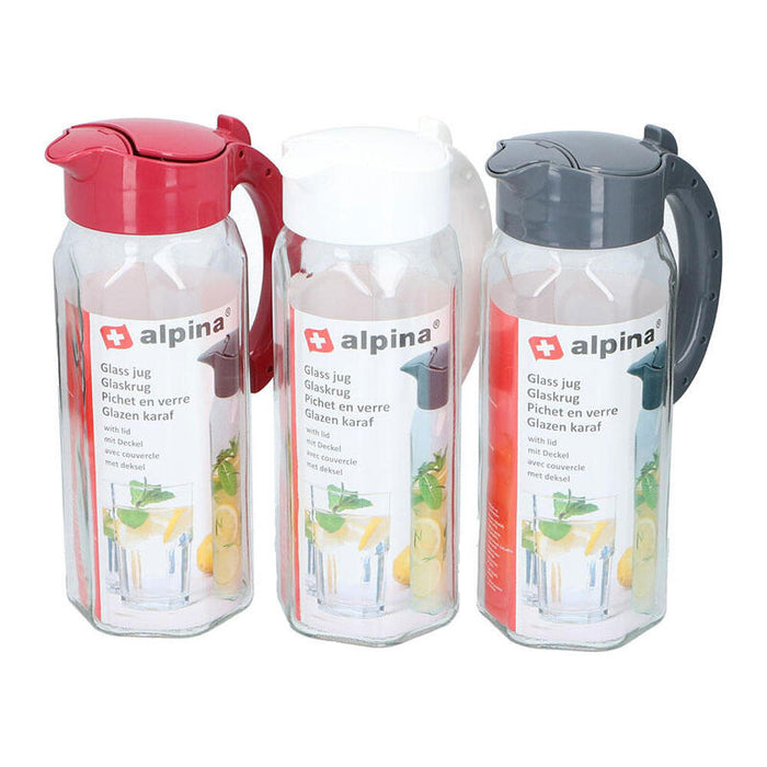 Jarra De Cristal Con Tapa, Colores Variados, 1,5l. Alpine