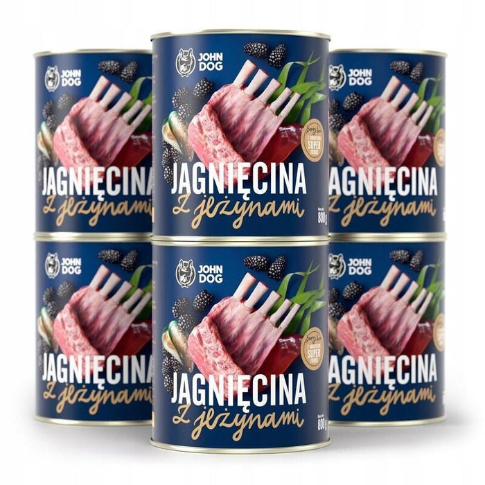 John Dog Berry Adult Lamb With Blackberries - Comida Húmeda Para Perros - 6 X 800 G