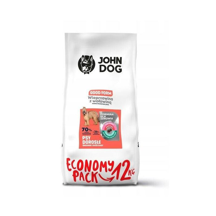 John Dog Good Form Adult Pork With Beef  - Alimento Seco Para Perros - 12 Kg