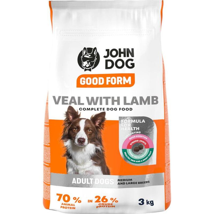 John Dog Good Form Adult Veal With Lamb - Alimento Seco Para Perros - 3 Kg