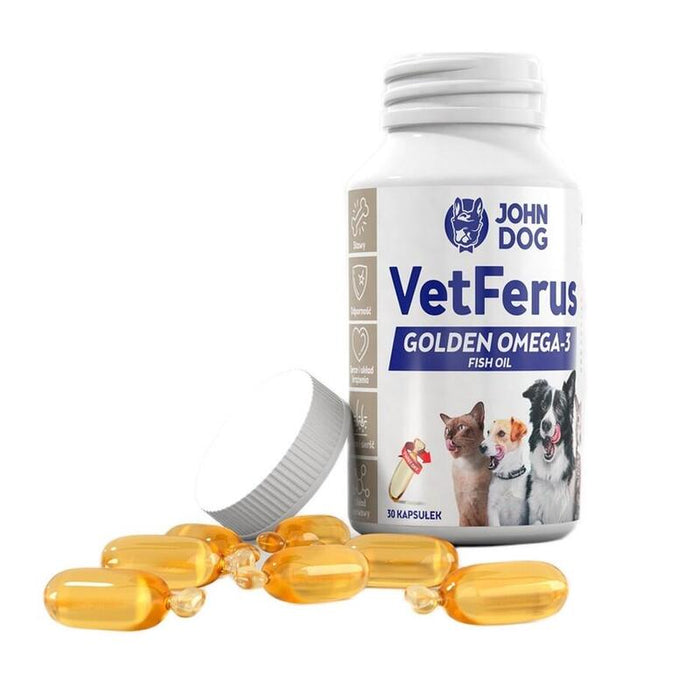 John Dog Vetferus Golden Fish Oil - Suplementos Para Perros Y Gatos  30
